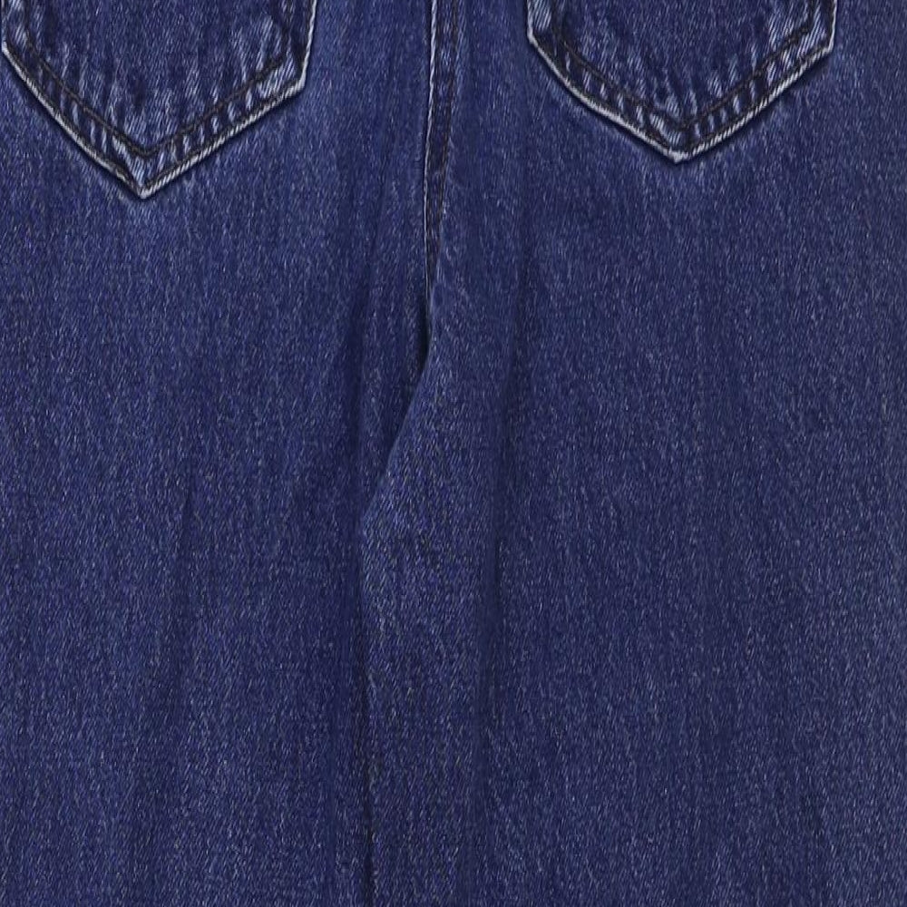 Marks and Spencer Womens Blue Cotton Mom Jeans Size 6 L26 in Regular Button