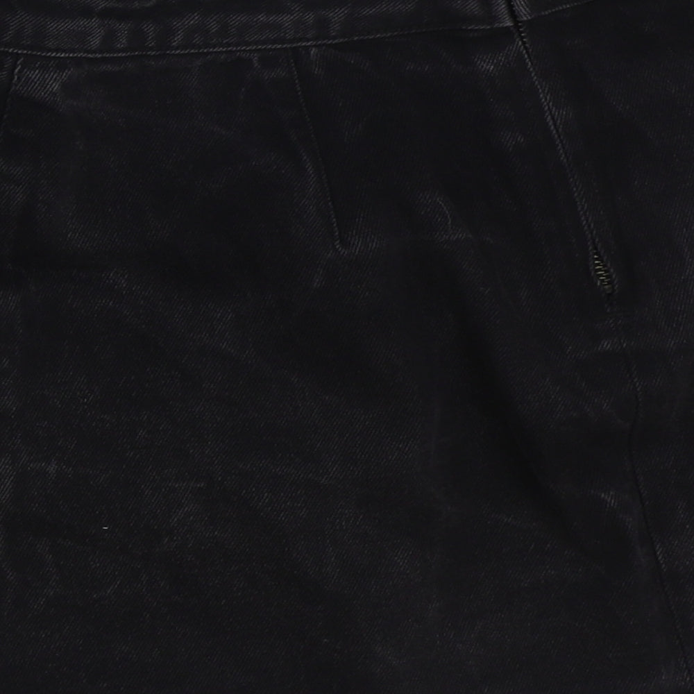 ASOS Womens Black Cotton Mini Skirt Size 10 Zip