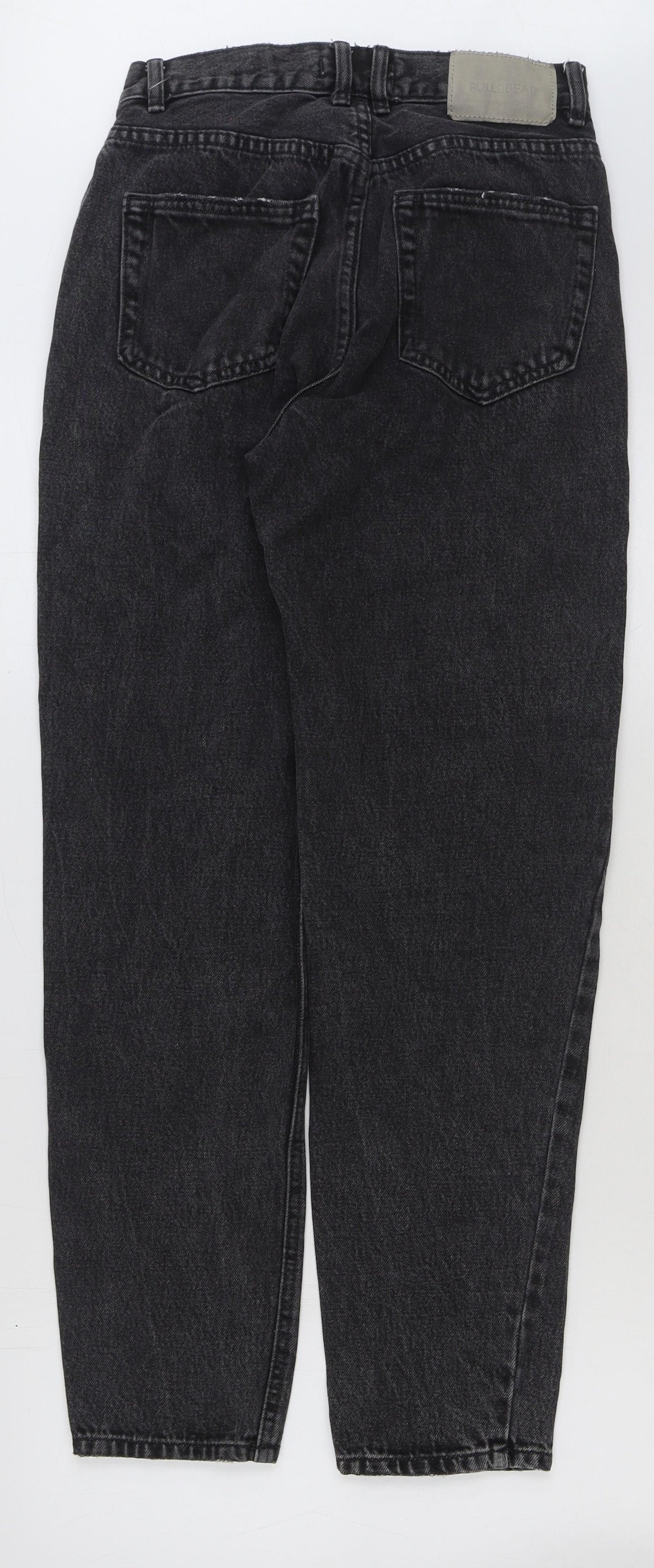 Pull&Bear Womens Grey Cotton Mom Jeans Size 8 L29 in Regular Button