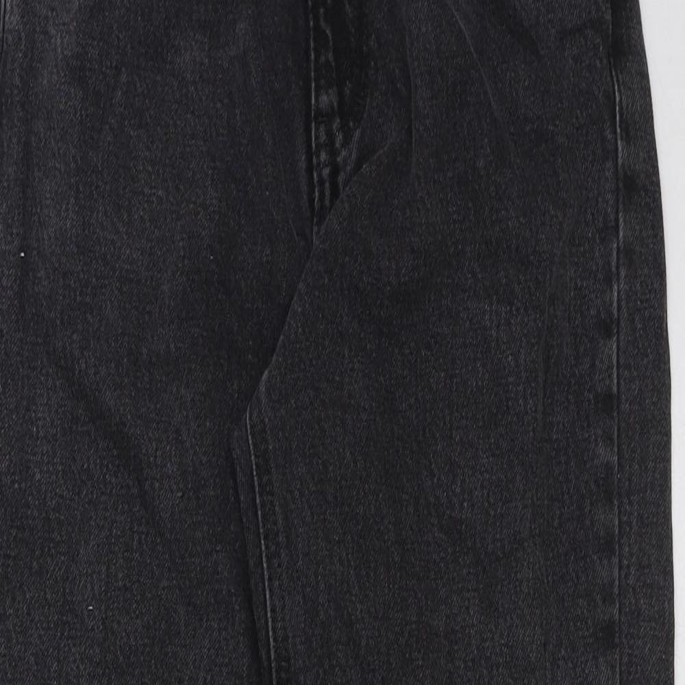 Pull&Bear Womens Grey Cotton Mom Jeans Size 8 L29 in Regular Button
