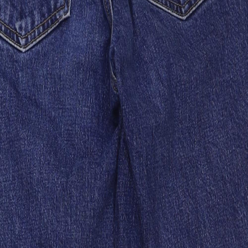 Topshop Womens Blue Cotton Straight Jeans Size 25 in L30 in Regular Button