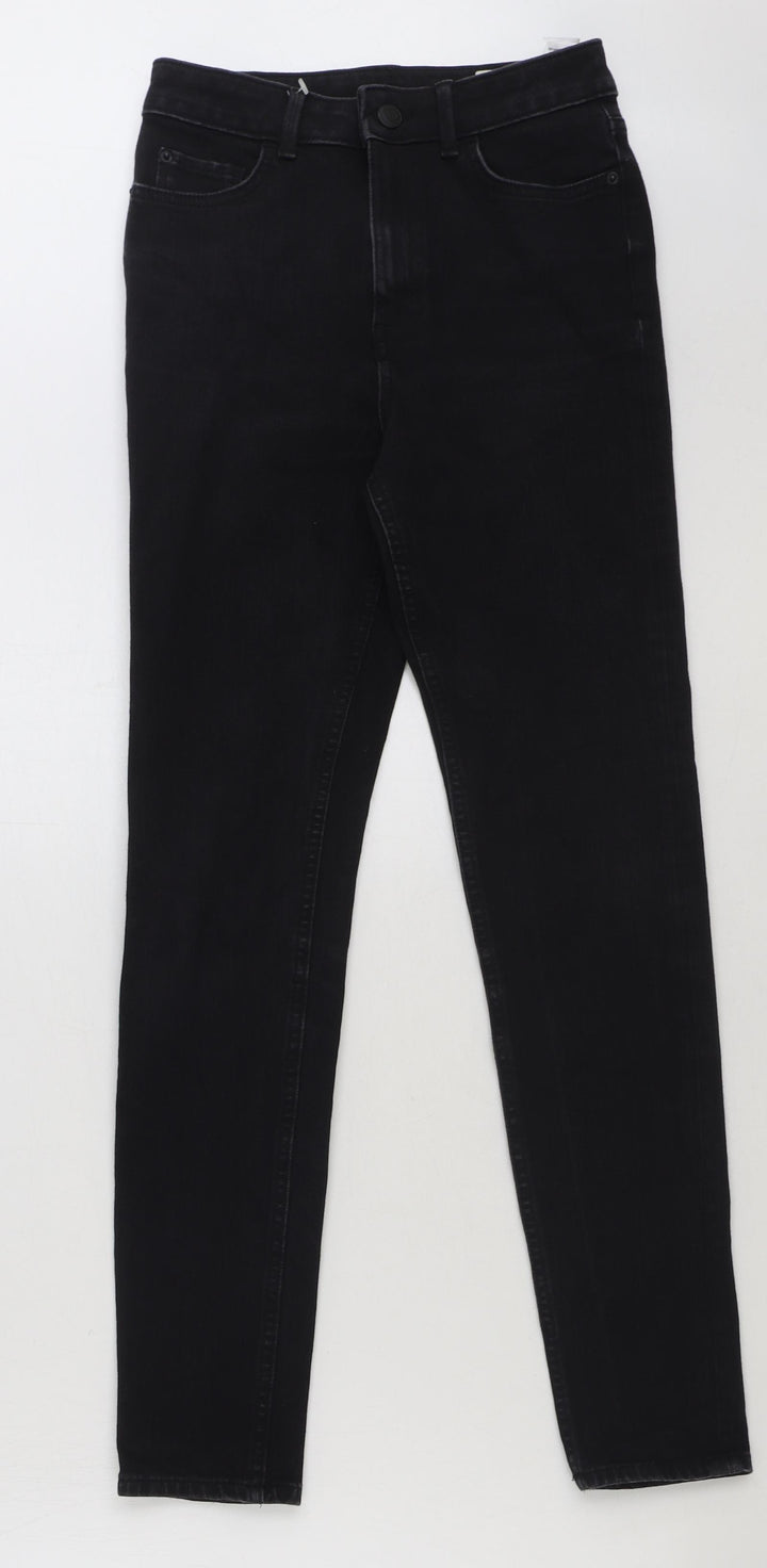 Marks and Spencer Womens Black Cotton Skinny Jeans Size 8 L31 in Regular Button