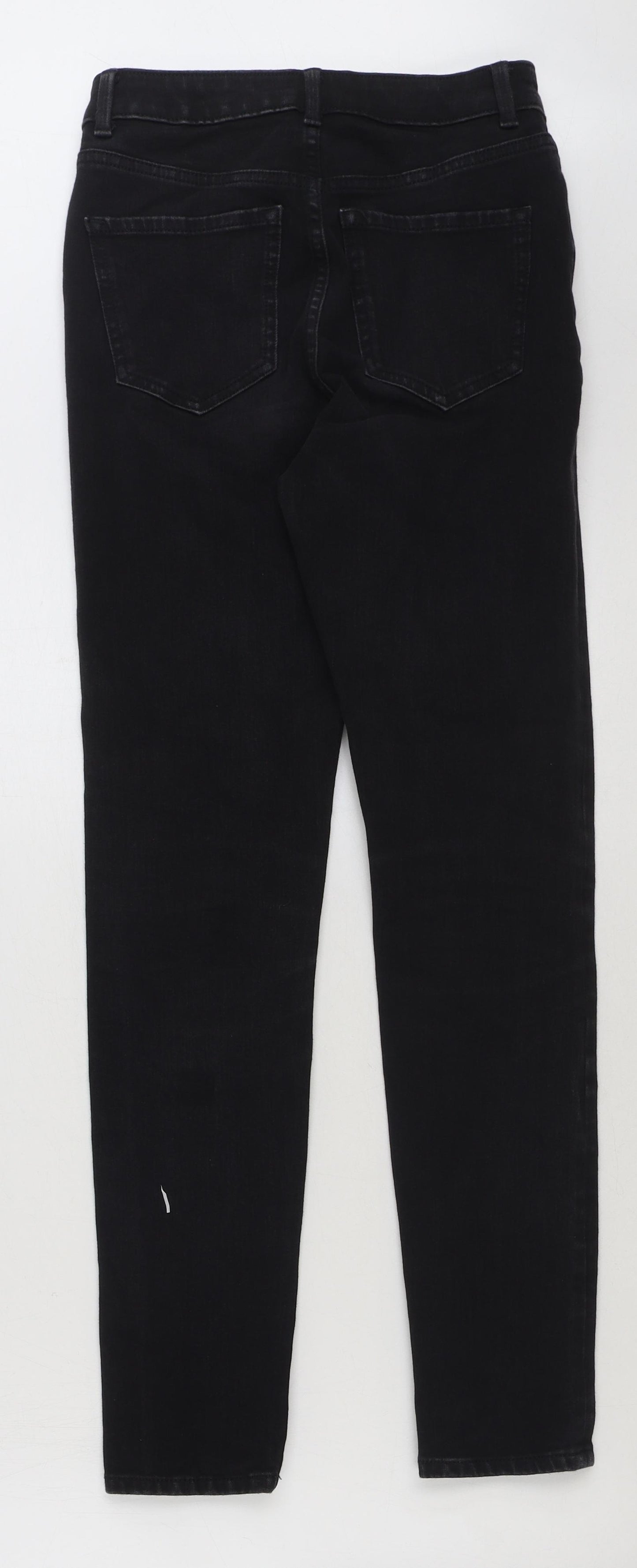 Marks and Spencer Womens Black Cotton Skinny Jeans Size 8 L31 in Regular Button