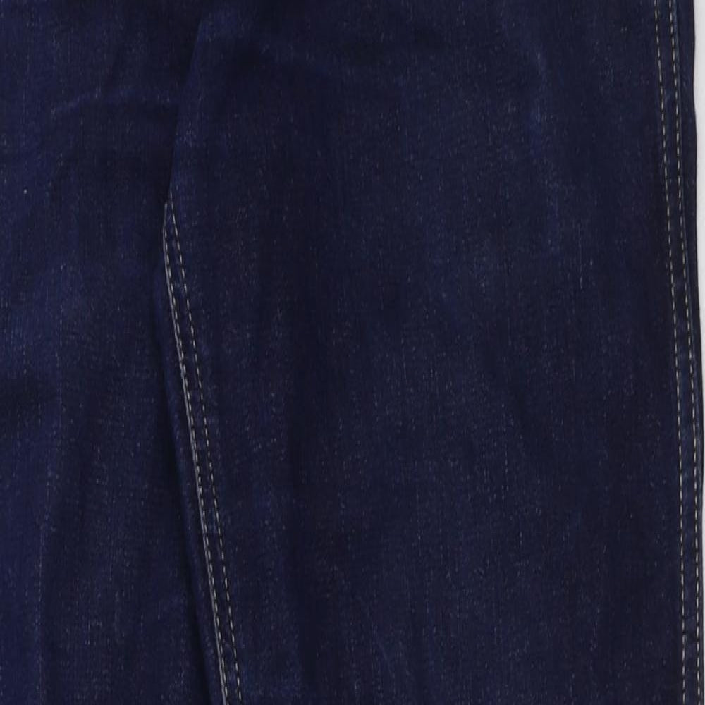 Wrangler Mens Blue Cotton Straight Jeans Size 34 in L32 in Regular Button