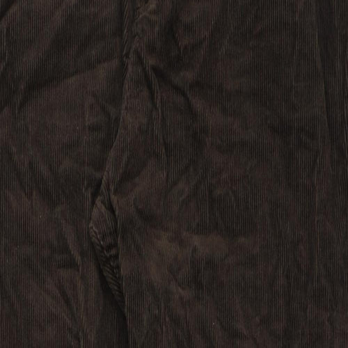 Marks and Spencer Mens Brown Cotton Trousers Size 34 in L29 in Regular Button