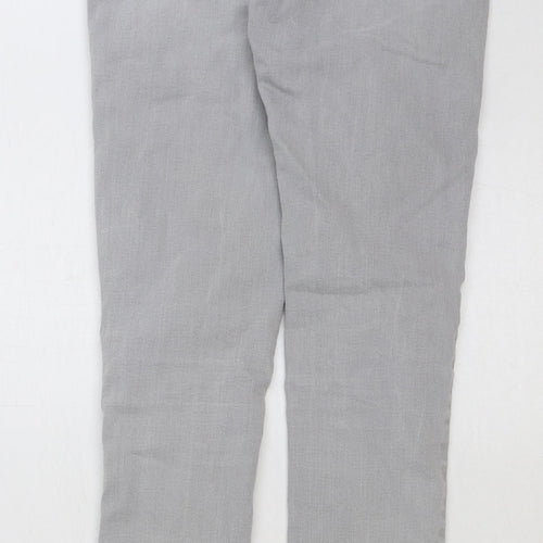 River Island Girls Grey Cotton Skinny Jeans Size 12 Years Regular Button - Distressed