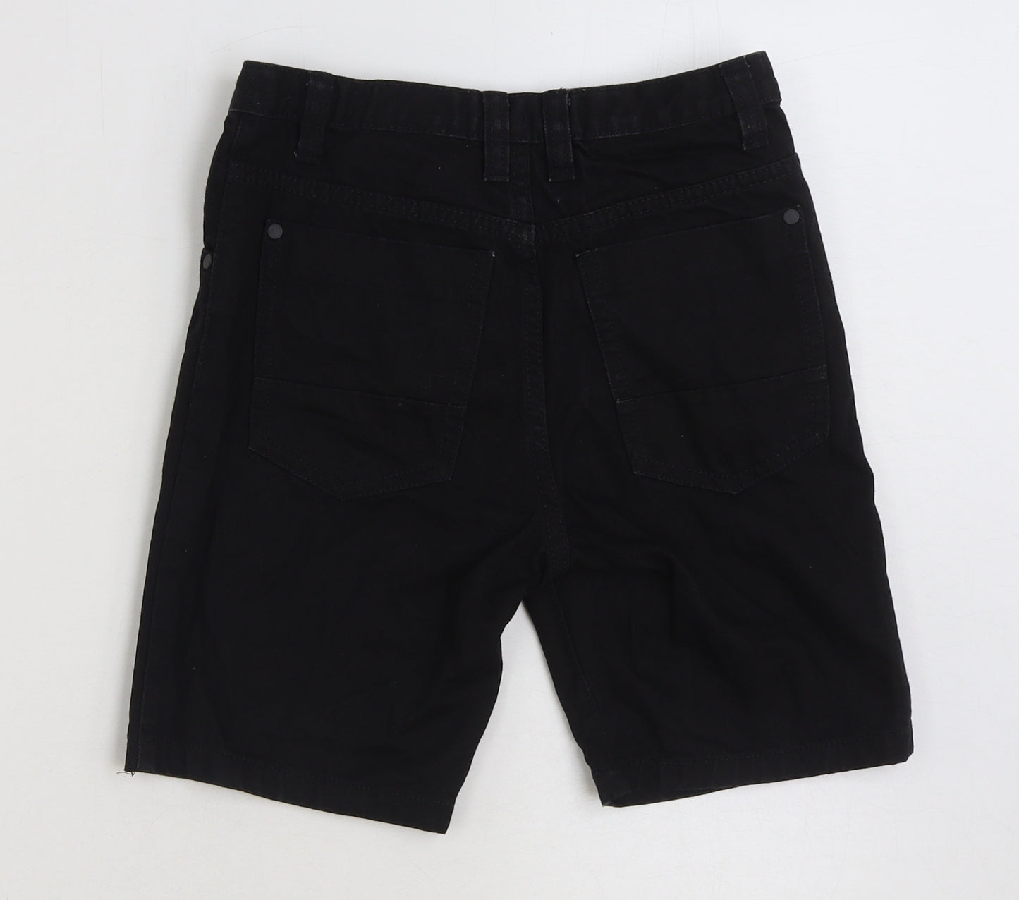 NEXT Boys Black Cotton Chino Shorts Size 10 Years Regular Zip