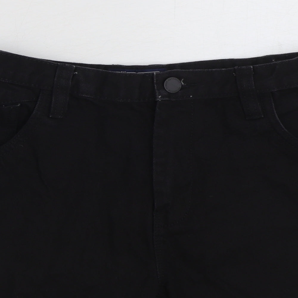NEXT Boys Black Cotton Chino Shorts Size 10 Years Regular Zip