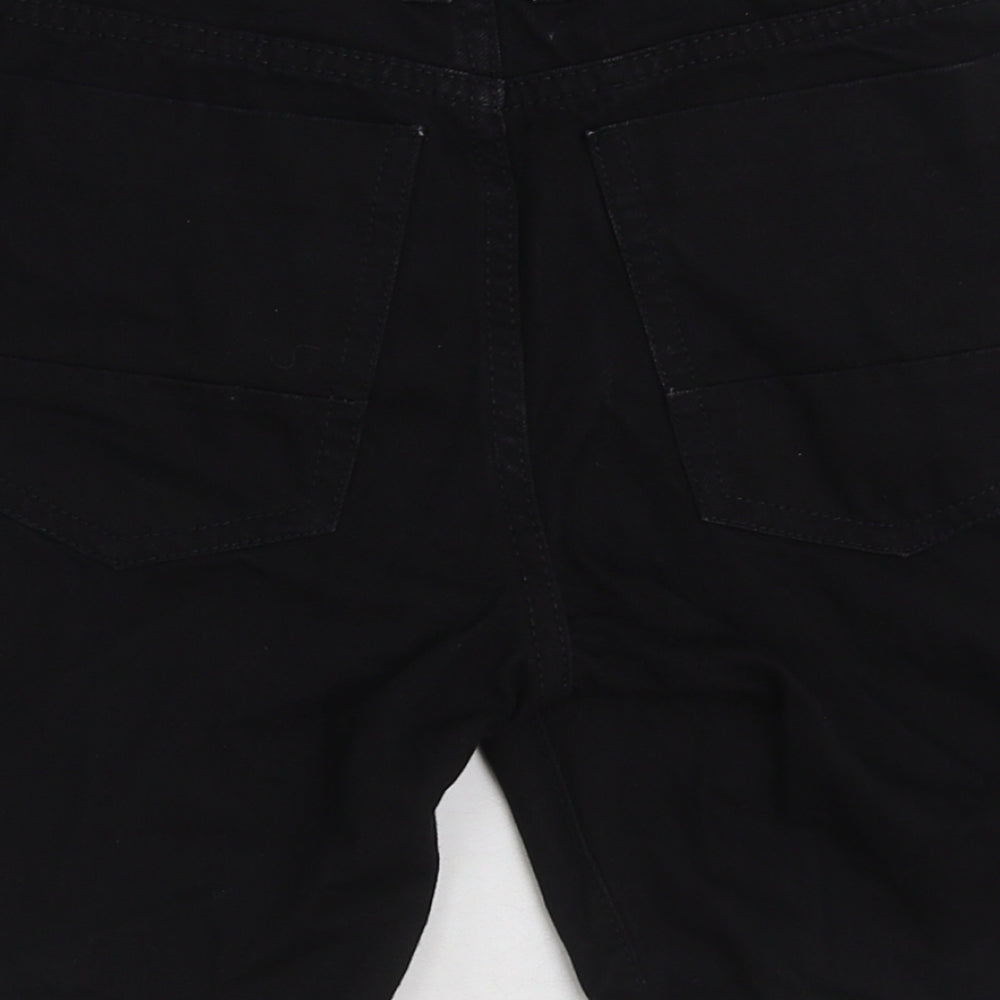NEXT Boys Black Cotton Chino Shorts Size 10 Years Regular Zip