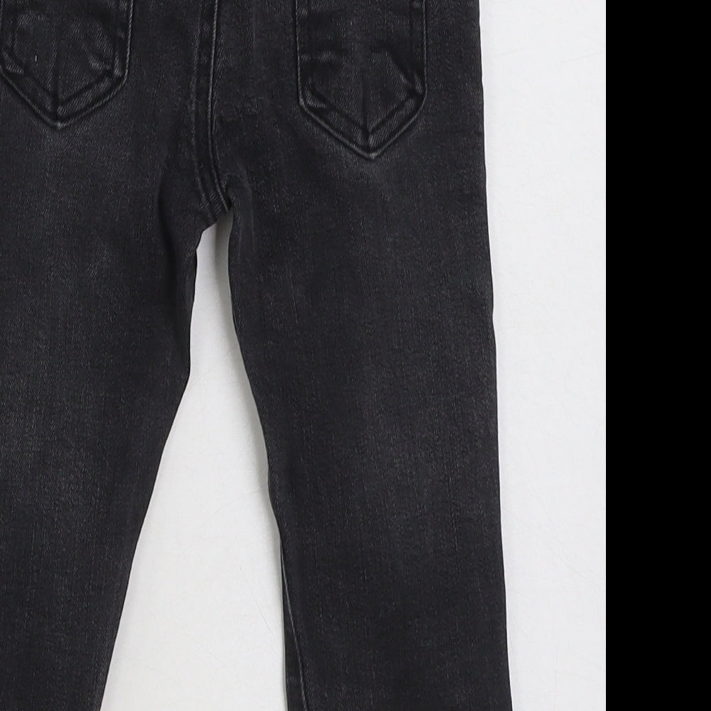 Weeny Boys Black Cotton Skinny Jeans Size 2 Years Regular Button