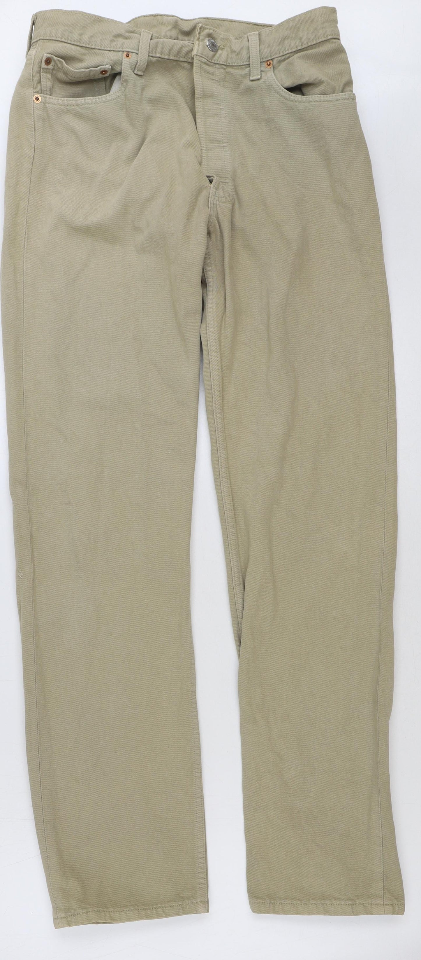 Signature by Levi Strauss & Co. Mens Beige Cotton Chino Trousers Size 34 in L34 in Regular Button