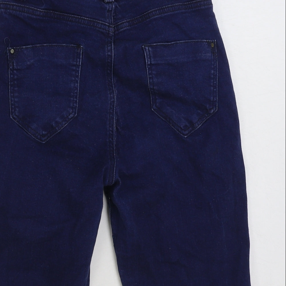 Dorothy Perkins Womens Blue Cotton Bermuda Shorts Size 10 L10 in Regular Button