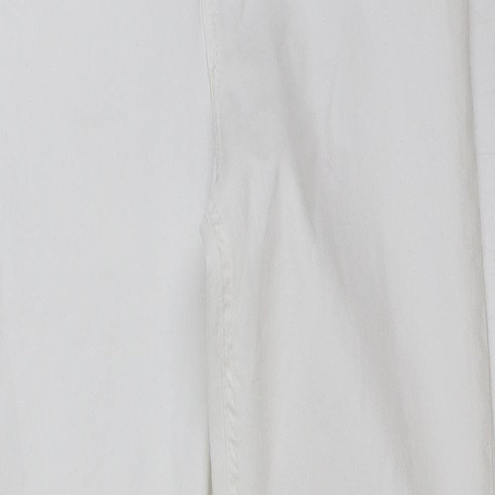 Zara Womens White Cotton Skinny Jeans Size 10 L28 in Regular Button