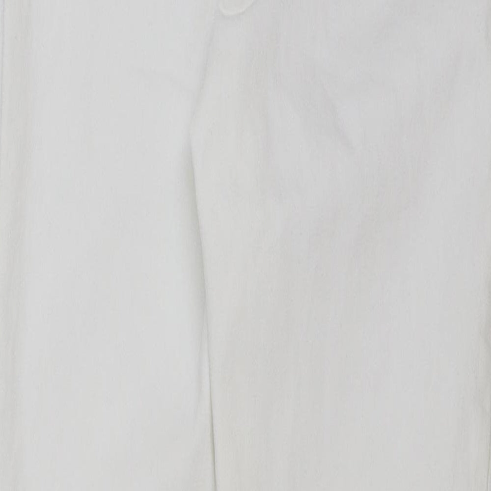 Zara Womens White Cotton Skinny Jeans Size 10 L28 in Regular Button