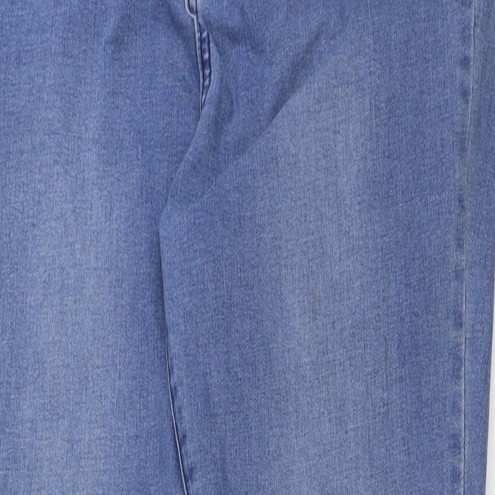 Studio Womens Blue Cotton Flared Jeans Size 16 L31 in Regular Button