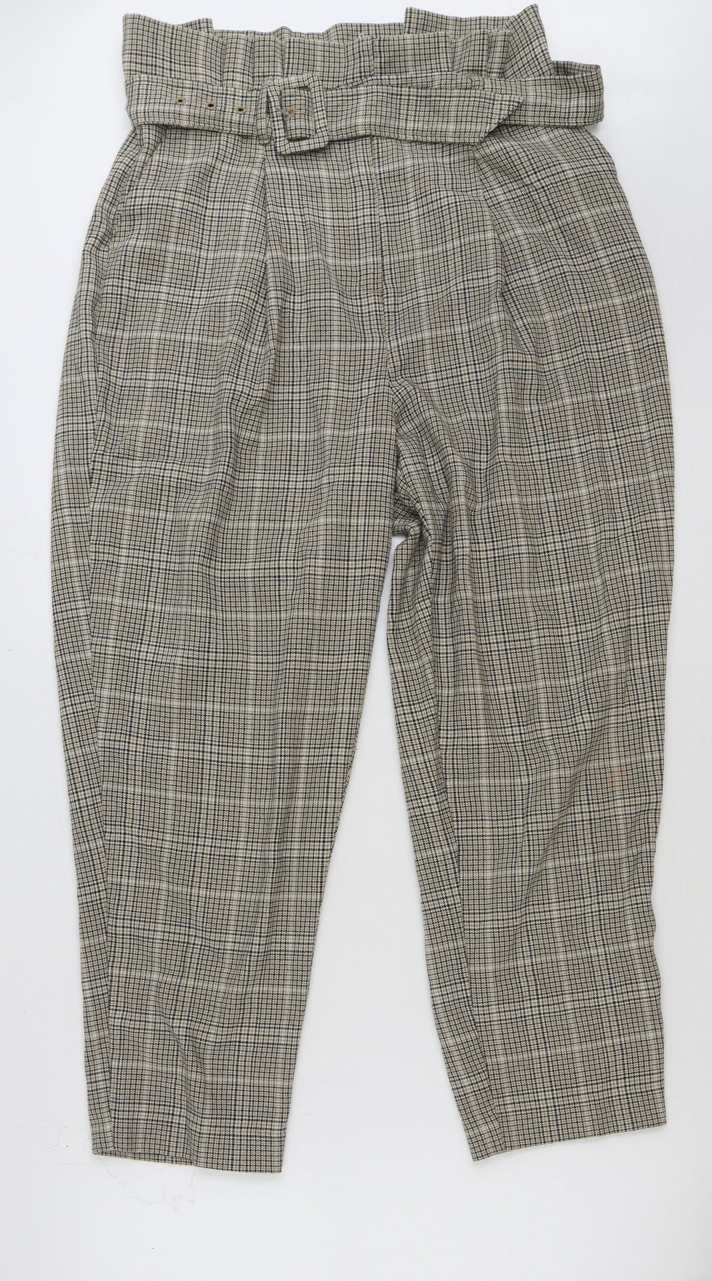 New Look Womens Multicoloured Check Polyester Trousers Size 14 L36 in Regular Tie