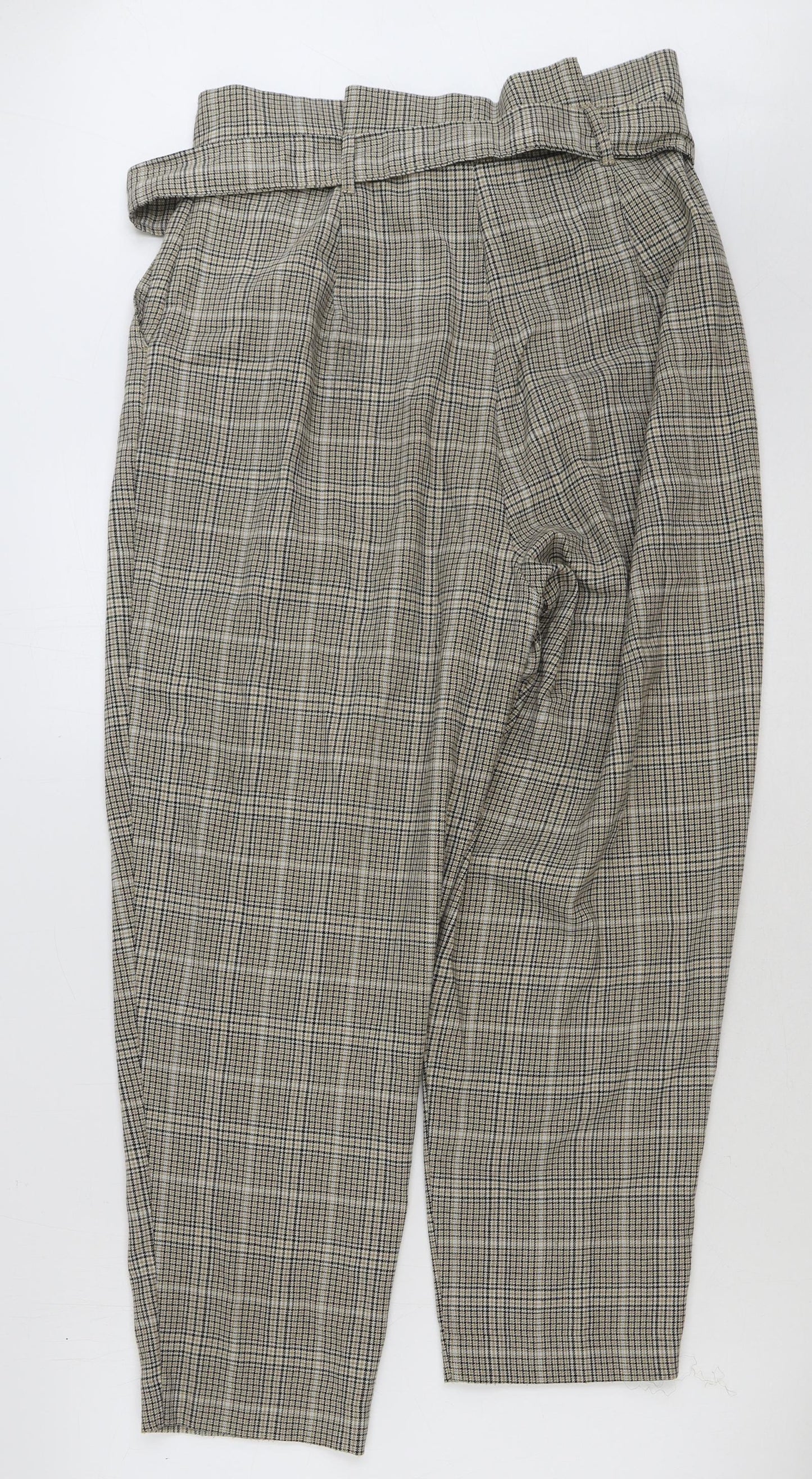 New Look Womens Multicoloured Check Polyester Trousers Size 14 L36 in Regular Tie