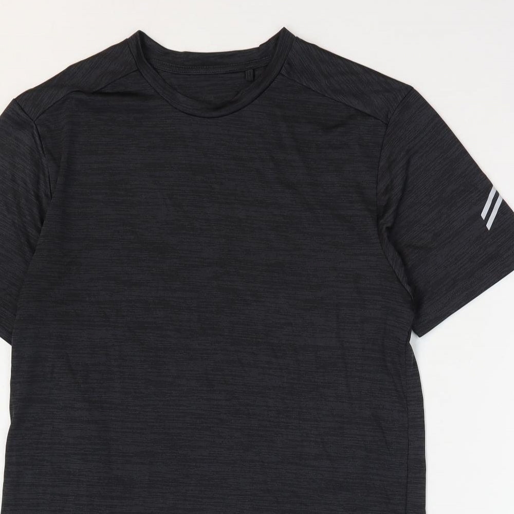 NEXT Mens Grey Polyester Basic T-Shirt Size S Round Neck Pullover