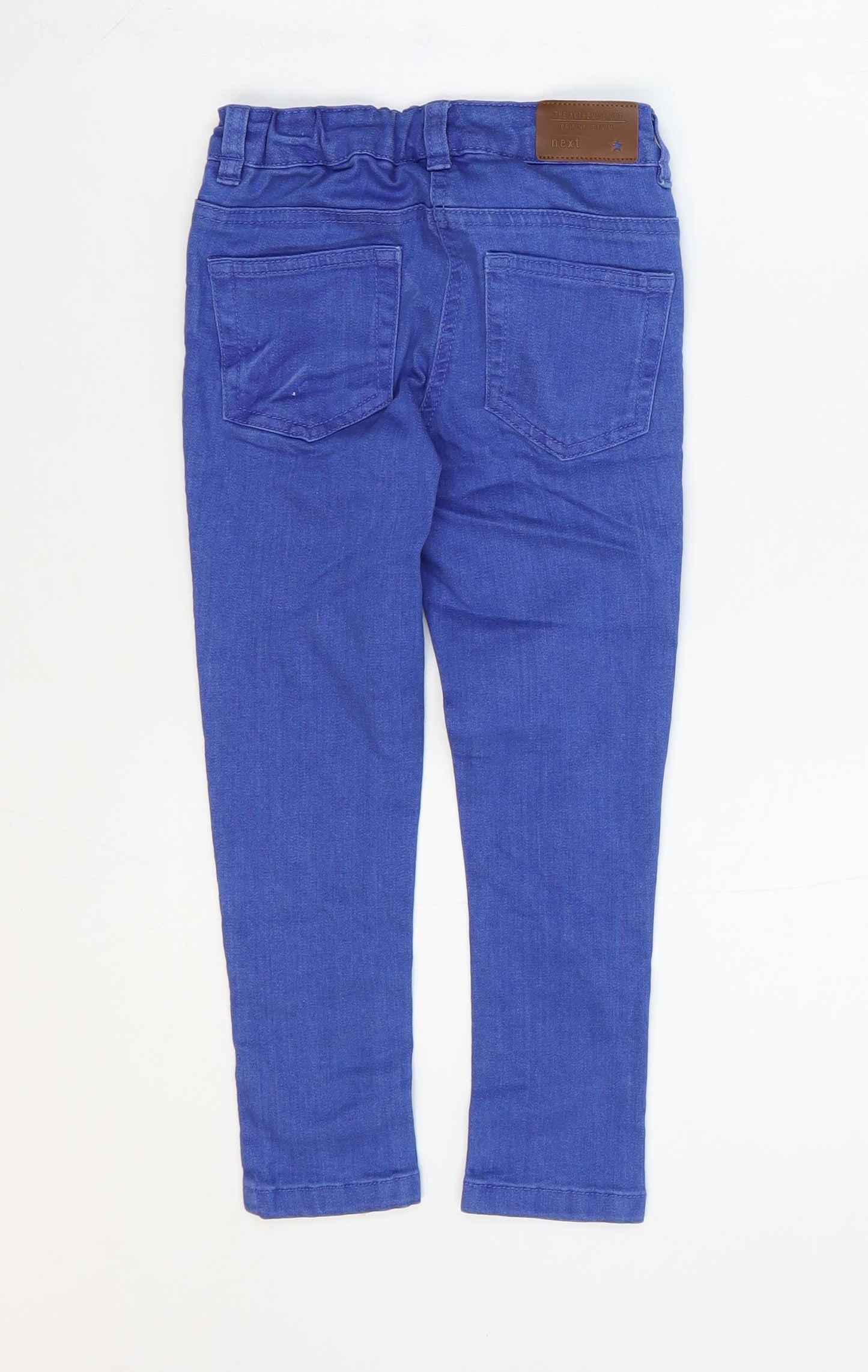 NEXT Boys Blue Cotton Skinny Jeans Size 6 Years Regular Zip