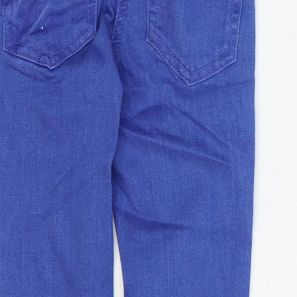 NEXT Boys Blue Cotton Skinny Jeans Size 6 Years Regular Zip