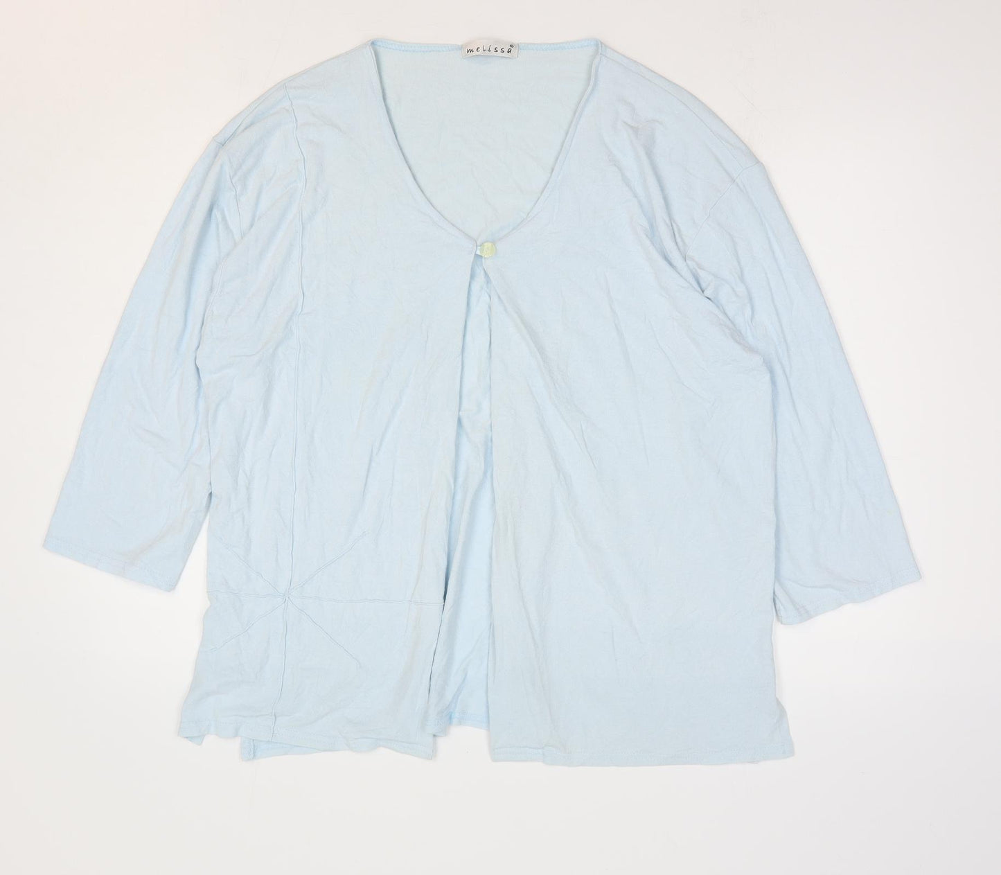 Melissa Womens Blue Scoop Neck Viscose Cardigan Jumper Size 20