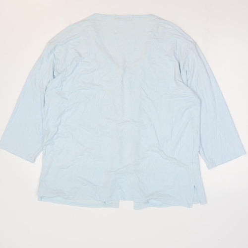 Melissa Womens Blue Scoop Neck Viscose Cardigan Jumper Size 20