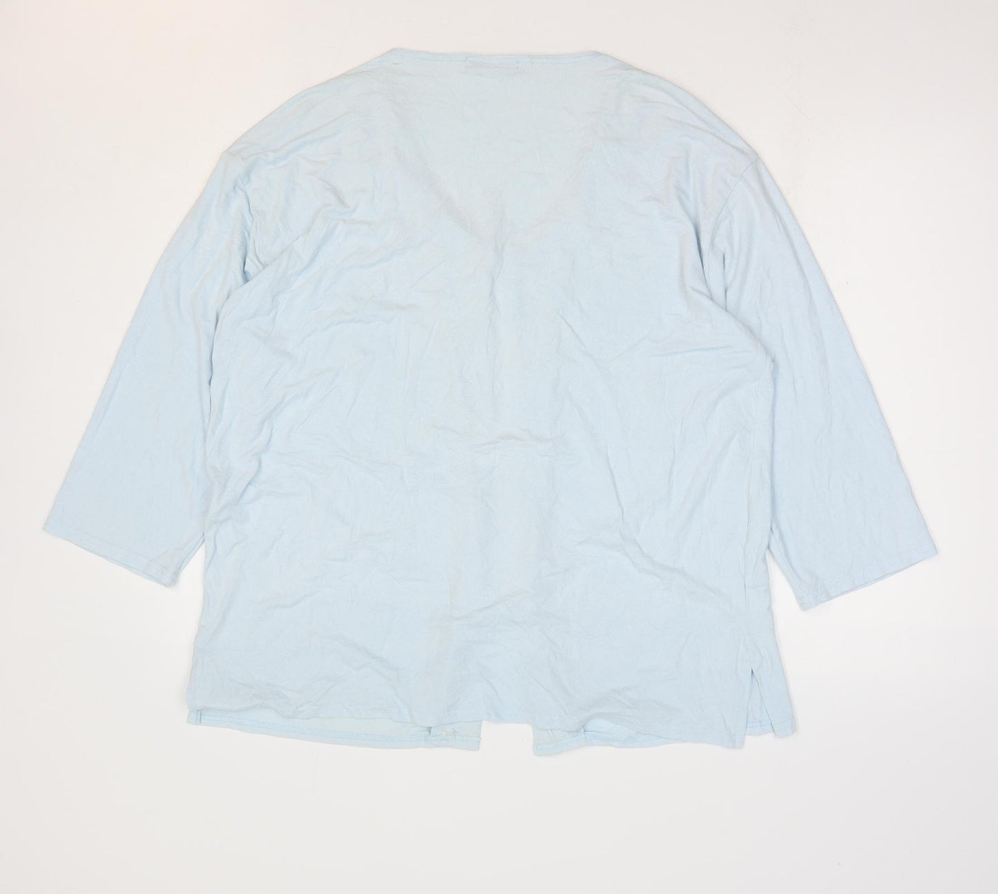 Melissa Womens Blue Scoop Neck Viscose Cardigan Jumper Size 20