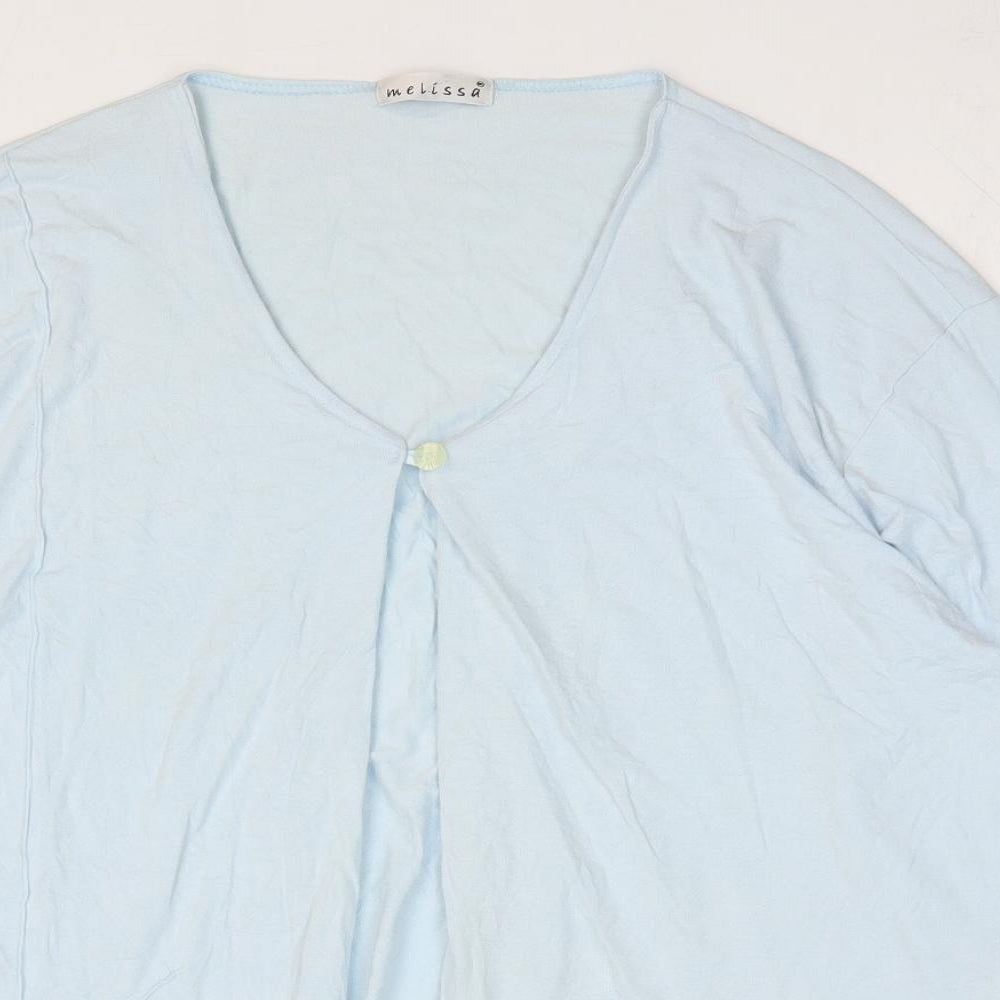 Melissa Womens Blue Scoop Neck Viscose Cardigan Jumper Size 20