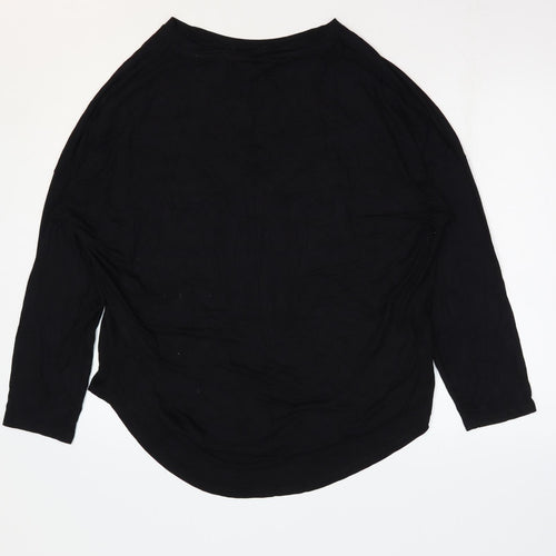 F&F Womens Black Viscose Basic Blouse Size 18 Round Neck