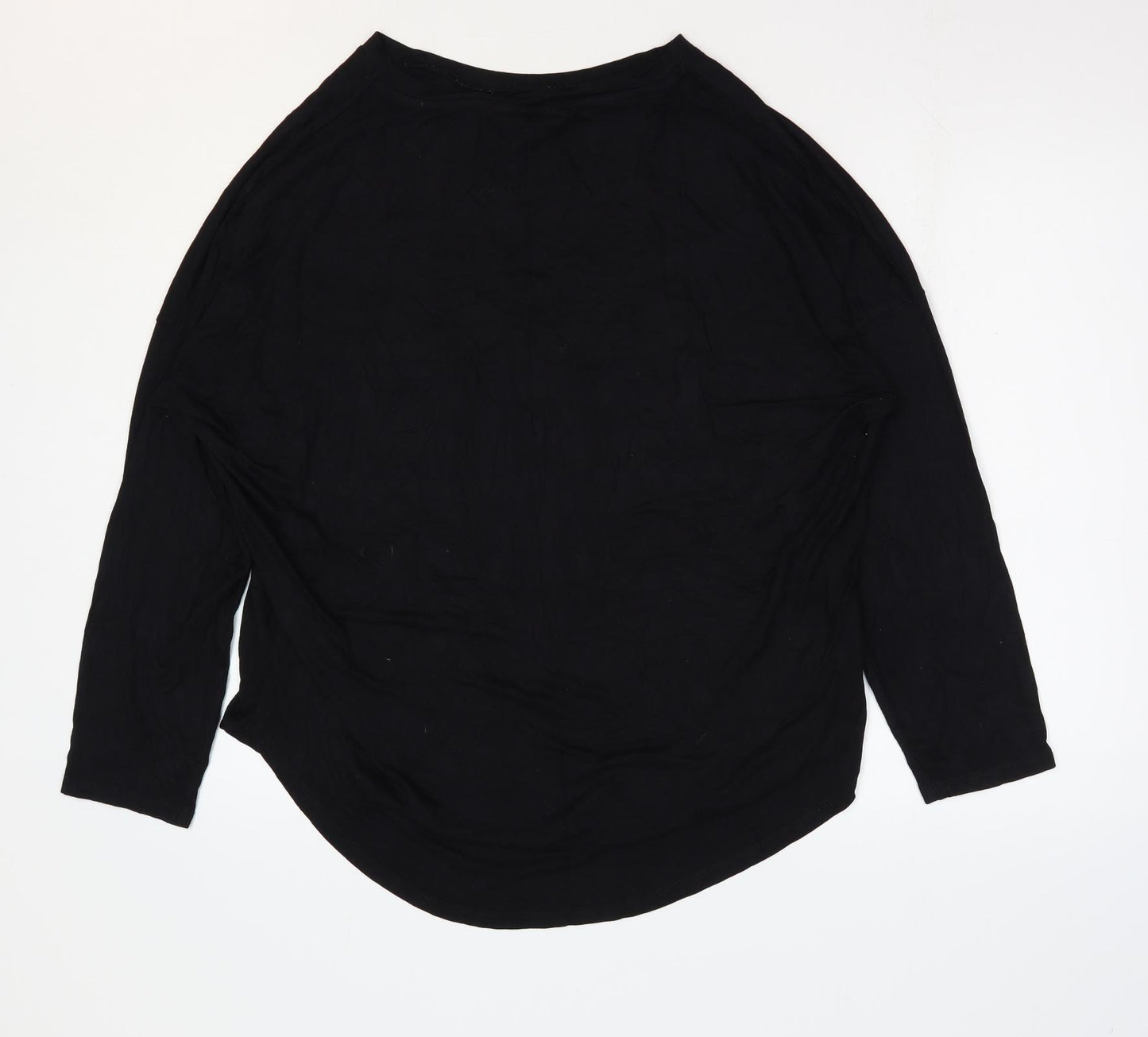 F&F Womens Black Viscose Basic Blouse Size 18 Round Neck