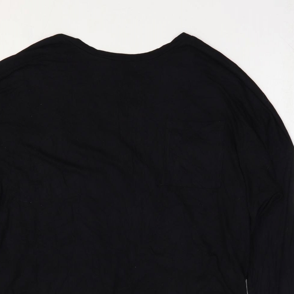 F&F Womens Black Viscose Basic Blouse Size 18 Round Neck