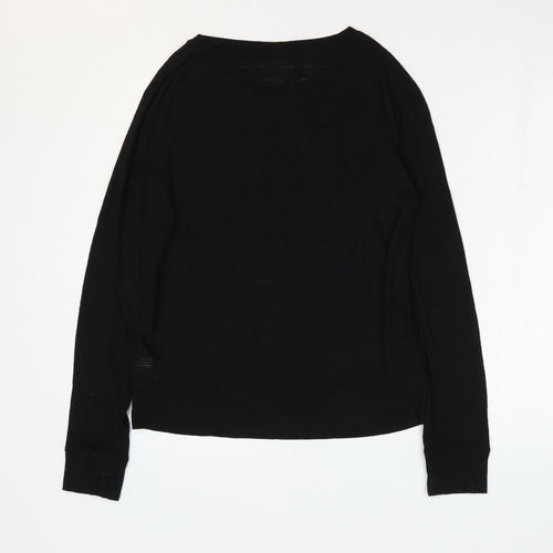 NEXT Womens Black Polyester Basic Casual Size 10 Round Neck Pullover