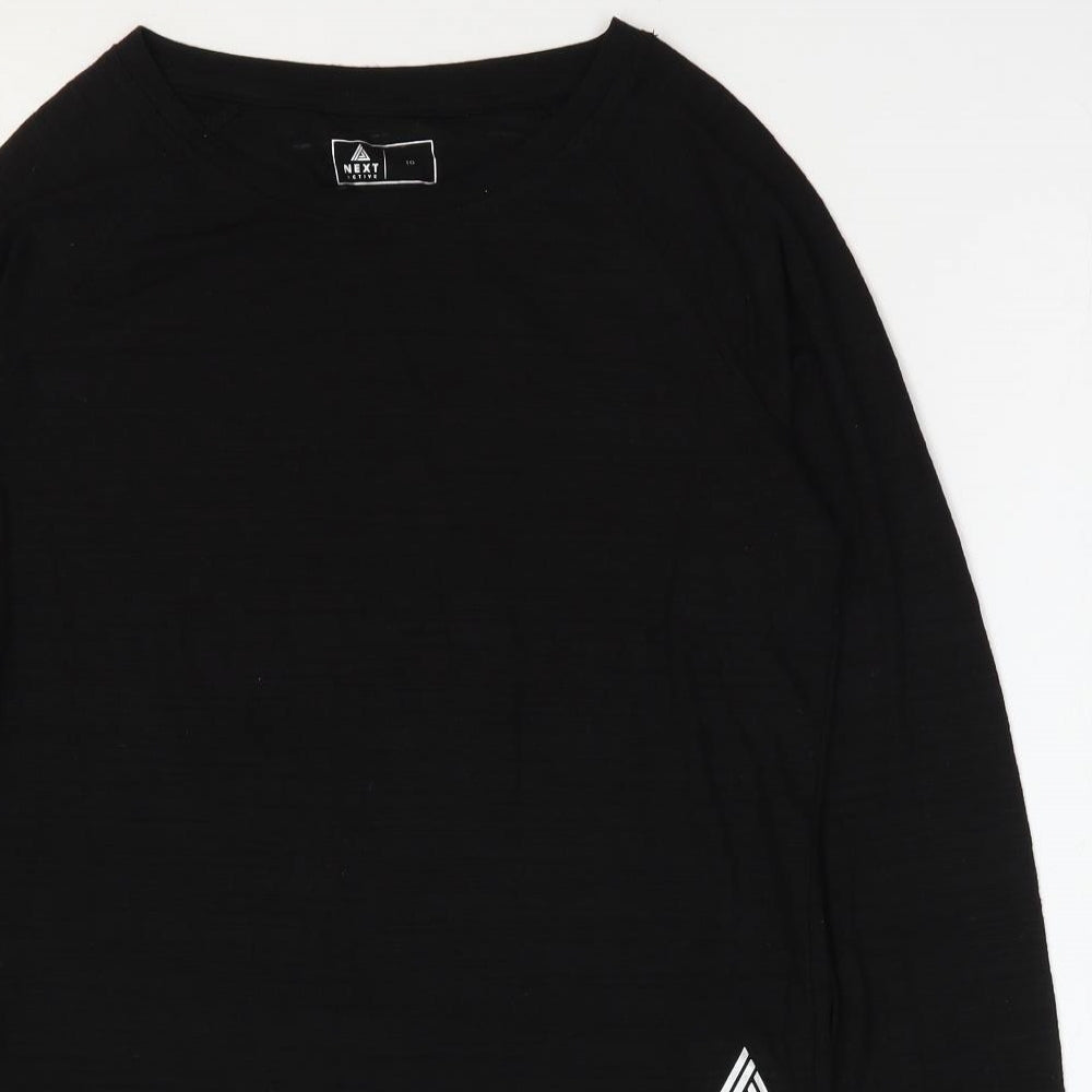 NEXT Womens Black Polyester Basic Casual Size 10 Round Neck Pullover