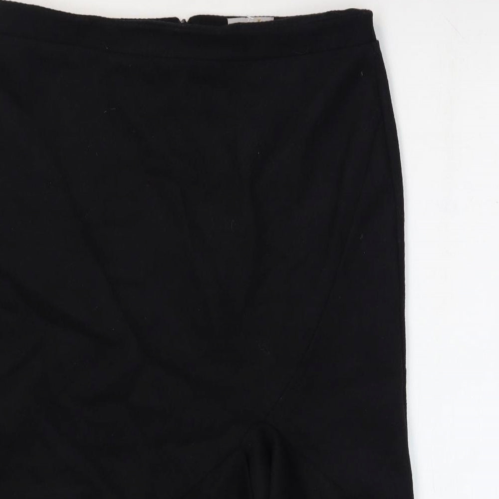 Per Una Womens Black Polyester Trumpet Skirt Size 16 Zip