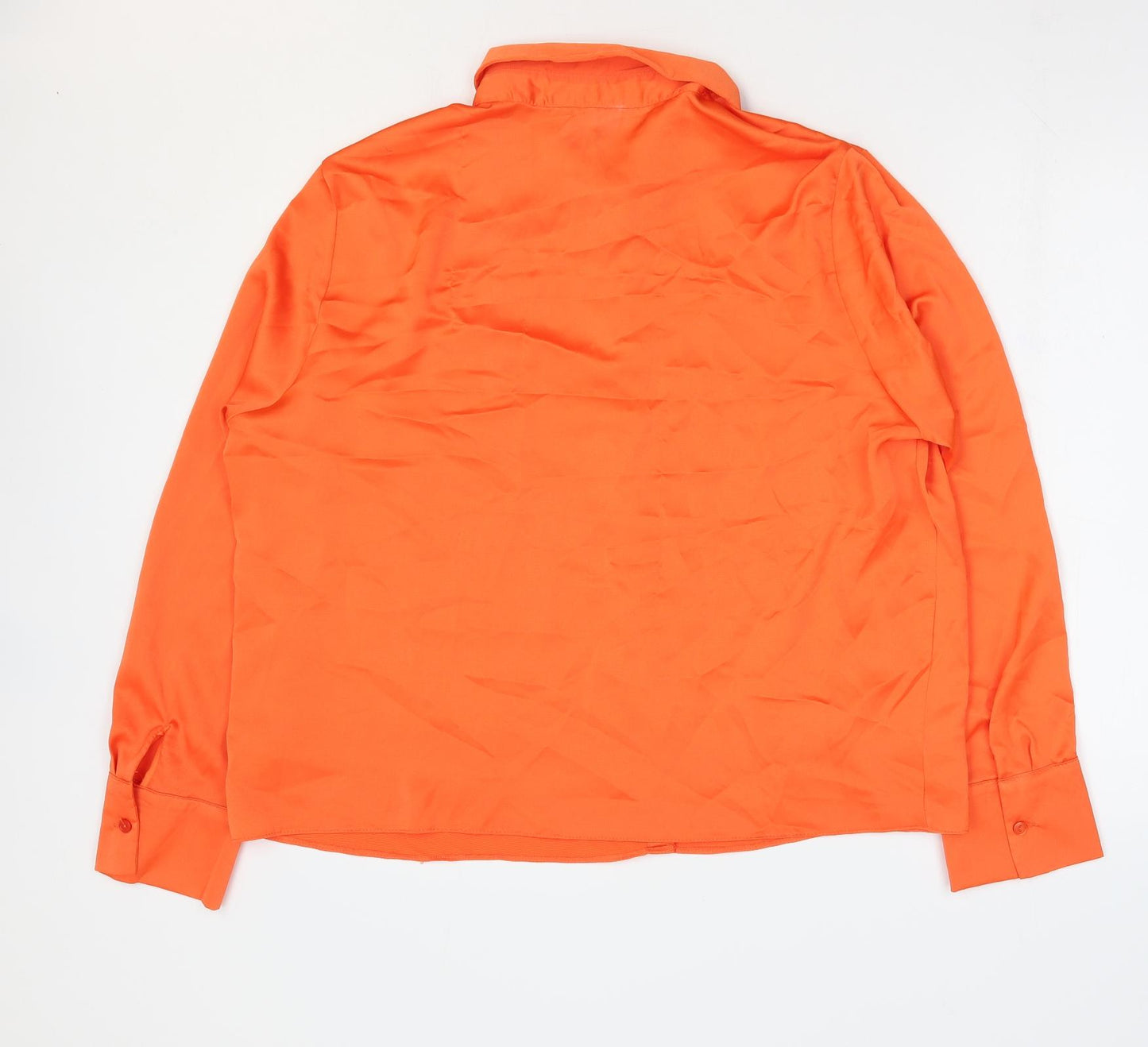 Primark Womens Orange Polyester Basic Button-Up Size 20 Collared