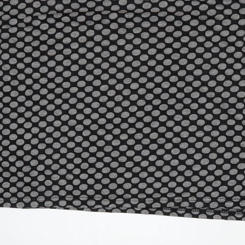 Sparkle & Fade Womens Grey Polka Dot Polyester Cropped T-Shirt Size S Round Neck