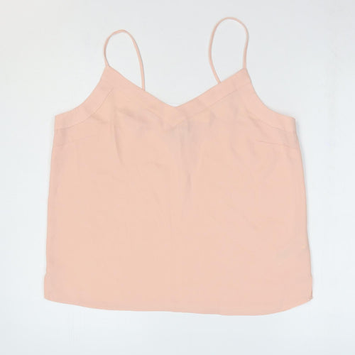 Topshop Womens Pink Polyester Camisole Blouse Size 14 V-Neck
