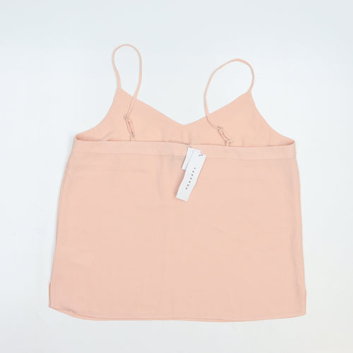 Topshop Womens Pink Polyester Camisole Blouse Size 14 V-Neck