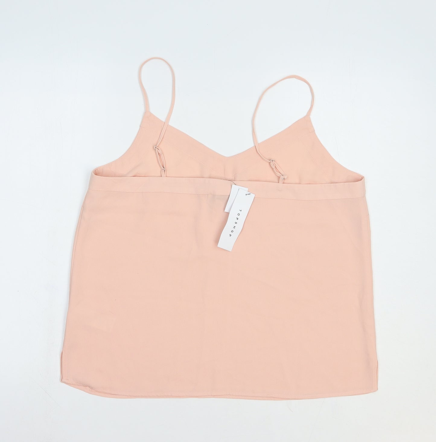 Topshop Womens Pink Polyester Camisole Blouse Size 14 V-Neck