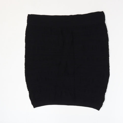 Feathers Womens Black Nylon Mini Skirt Size M
