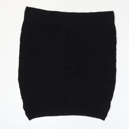 Feathers Womens Black Nylon Mini Skirt Size M