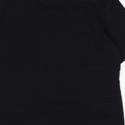 Gerry Weber Womens Black Viscose Basic T-Shirt Size 18 Scoop Neck