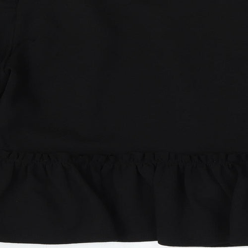 PRETTYLITTLETHING Womens Black Jacket Size 8 - Peplum Bell Sleeve