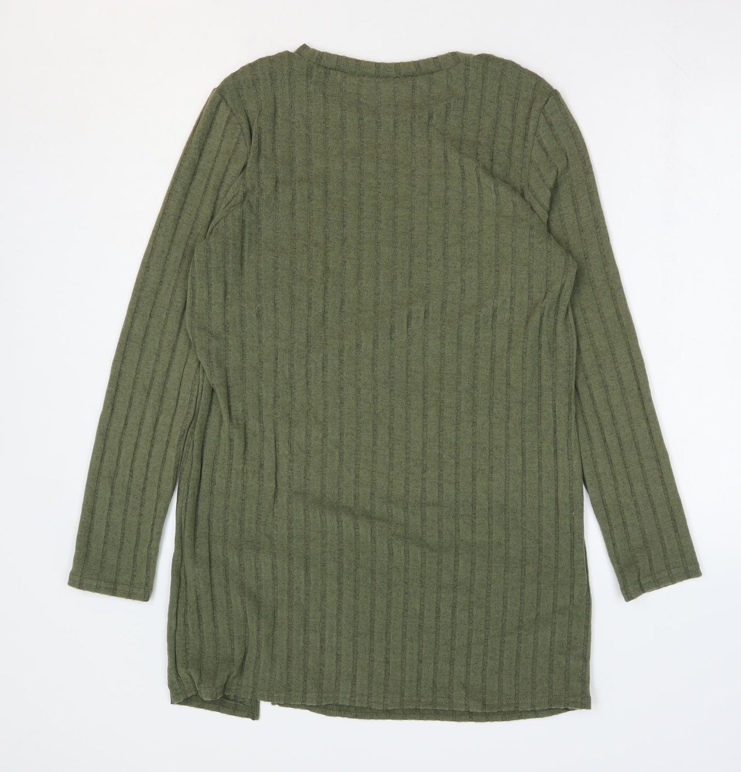 SheIn Womens Green Polyester Tunic Blouse Size L Round Neck