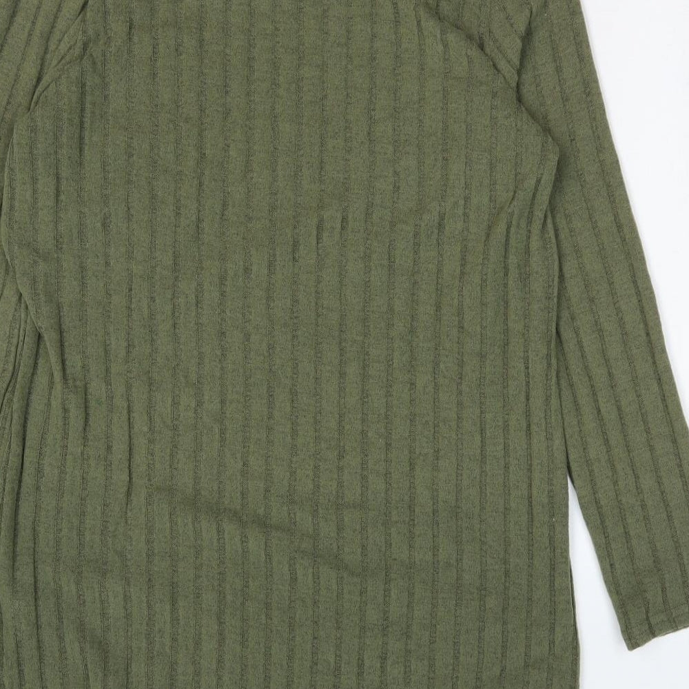 SheIn Womens Green Polyester Tunic Blouse Size L Round Neck