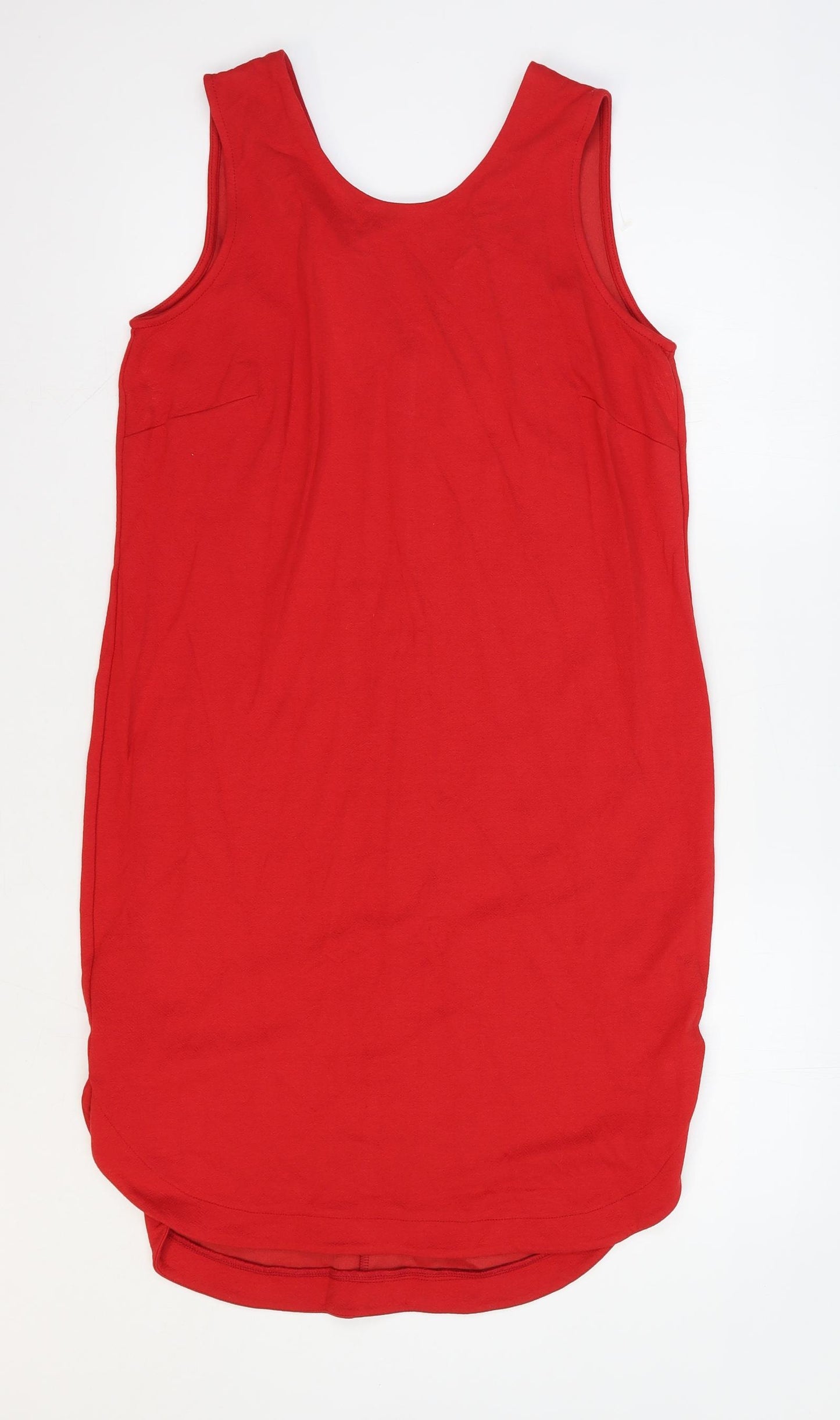 F&F Womens Red Viscose Shift Size 14 Round Neck Pullover