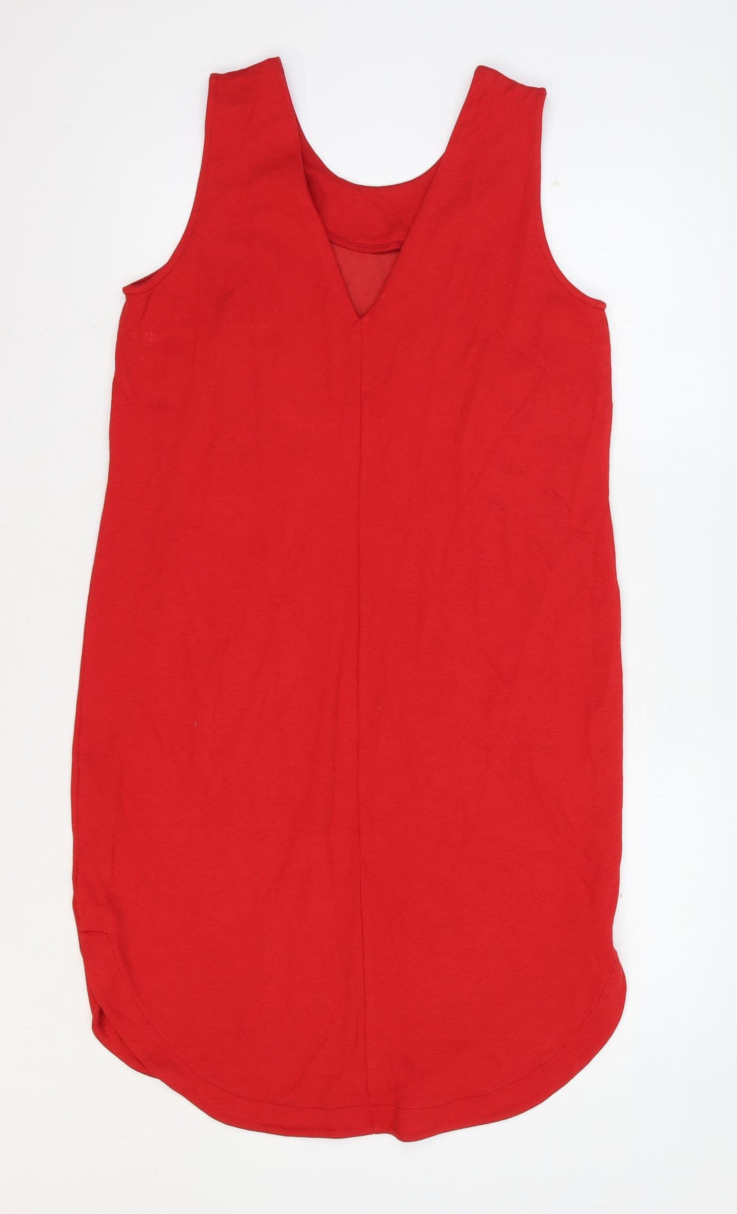 F&F Womens Red Viscose Shift Size 14 Round Neck Pullover