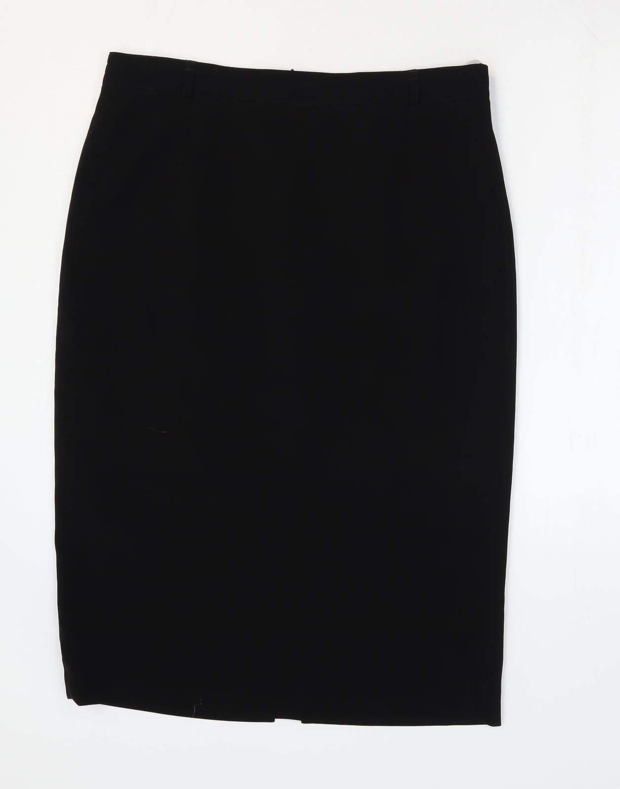 Gerry Weber Womens Black Polyester Straight & Pencil Skirt Size 16 Zip