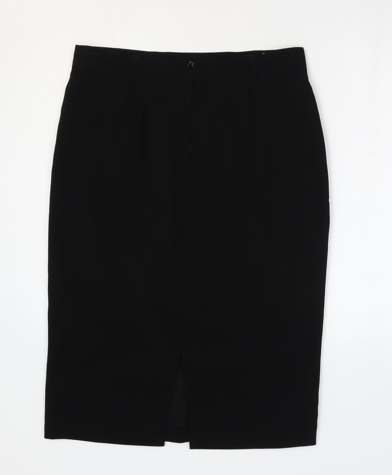 Gerry Weber Womens Black Polyester Straight & Pencil Skirt Size 16 Zip