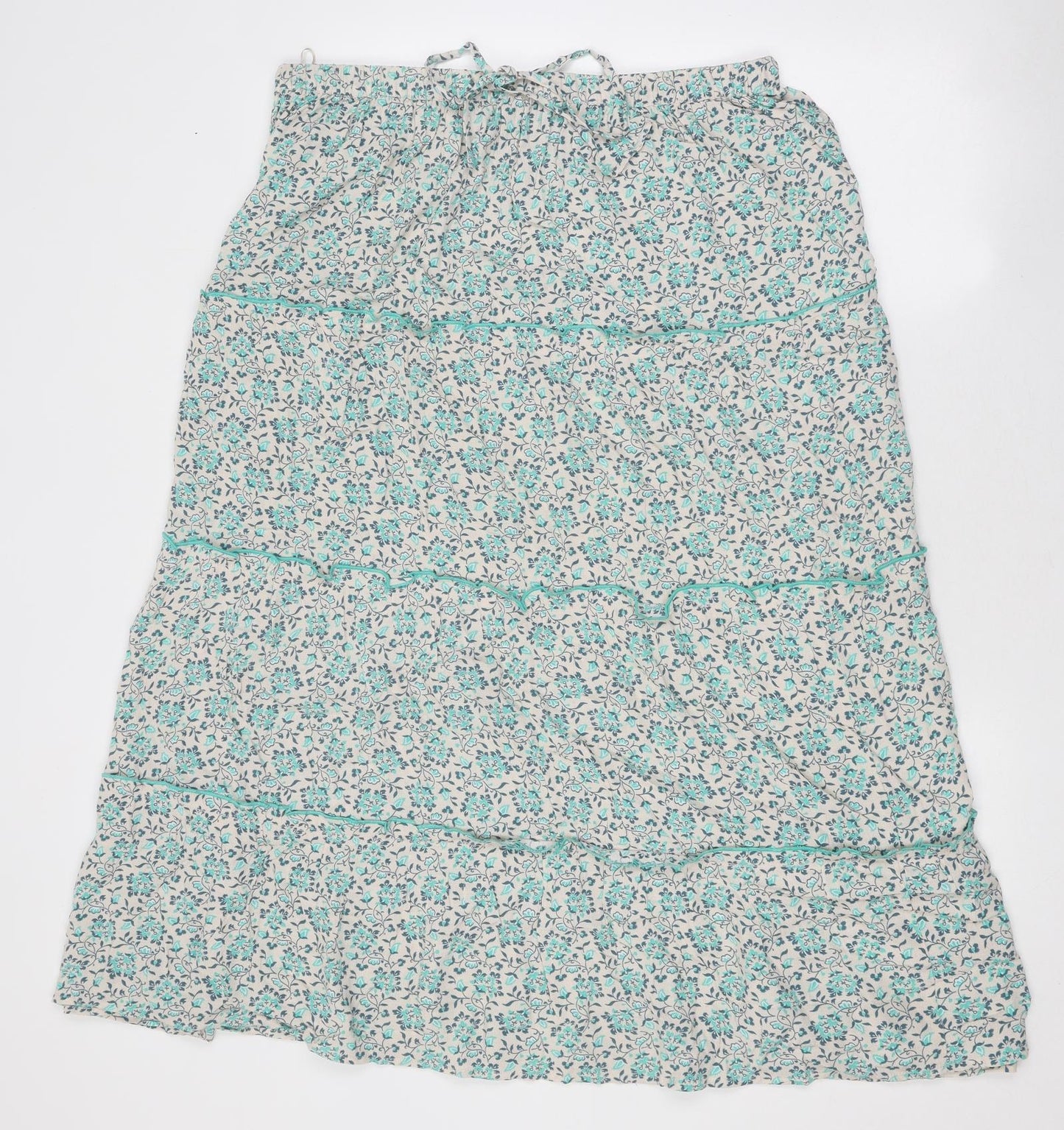 Per Una Womens Multicoloured Floral Polyester Maxi Skirt Size 16 Drawstring